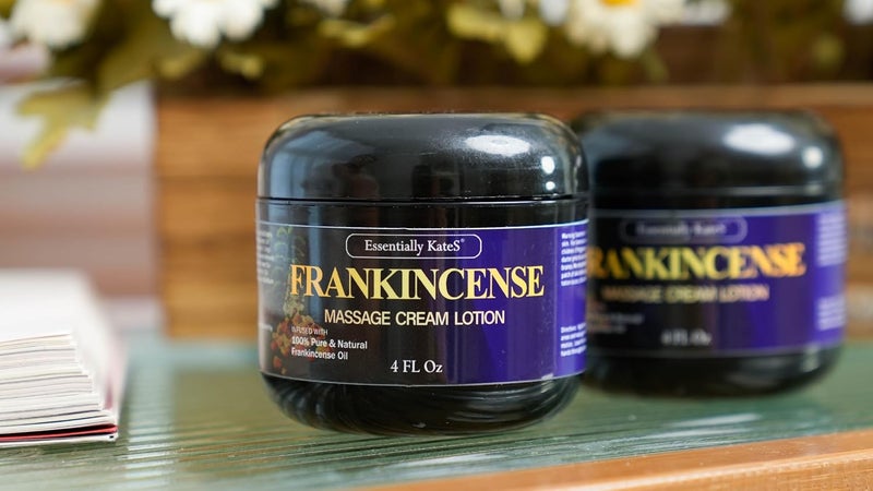 Essentially KateS Frankincense Massage Lotion 4 Fl Oz - Infused with Ceramid 1, 3 and 6II - Fight stifffness in Knees, Elbows, Hips, Hands, Shoulders and Legs. - Image 4
